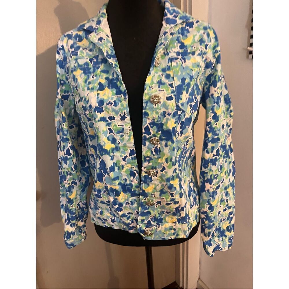 Sara Studio colorful button down blazer. Size large